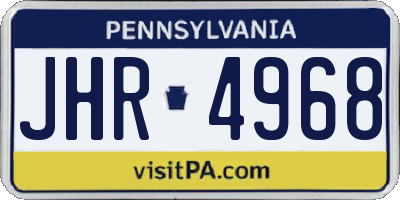PA license plate JHR4968