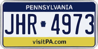 PA license plate JHR4973
