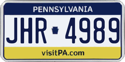 PA license plate JHR4989