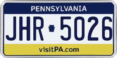 PA license plate JHR5026