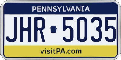 PA license plate JHR5035