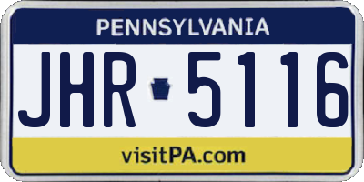 PA license plate JHR5116