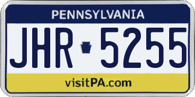 PA license plate JHR5255