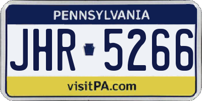 PA license plate JHR5266