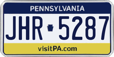 PA license plate JHR5287