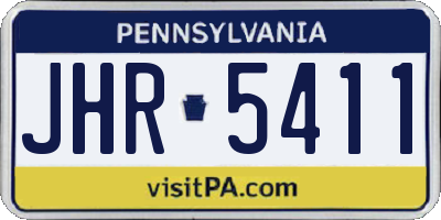 PA license plate JHR5411