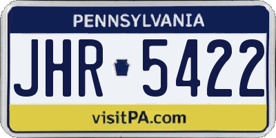 PA license plate JHR5422