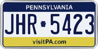 PA license plate JHR5423