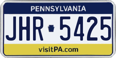 PA license plate JHR5425