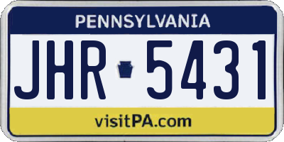 PA license plate JHR5431