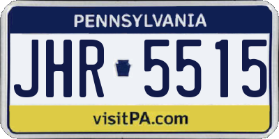 PA license plate JHR5515