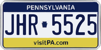 PA license plate JHR5525