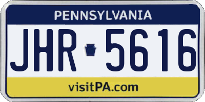 PA license plate JHR5616
