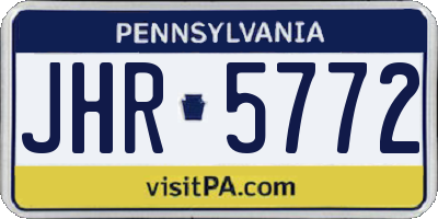 PA license plate JHR5772