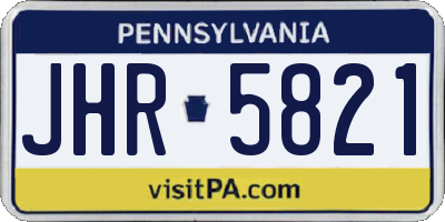 PA license plate JHR5821