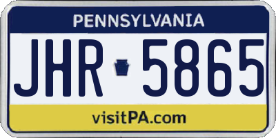 PA license plate JHR5865