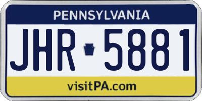 PA license plate JHR5881
