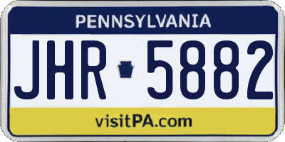 PA license plate JHR5882