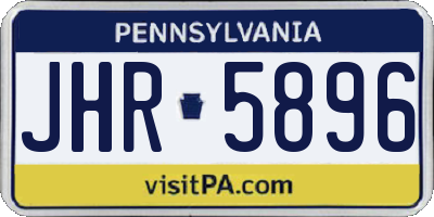 PA license plate JHR5896