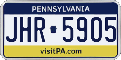 PA license plate JHR5905