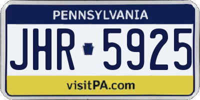 PA license plate JHR5925