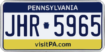 PA license plate JHR5965