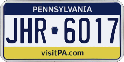 PA license plate JHR6017