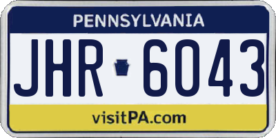PA license plate JHR6043
