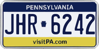 PA license plate JHR6242