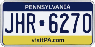 PA license plate JHR6270