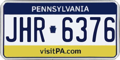 PA license plate JHR6376