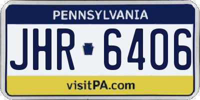 PA license plate JHR6406