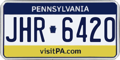 PA license plate JHR6420
