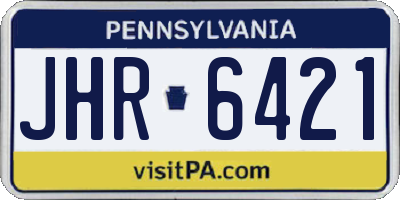 PA license plate JHR6421