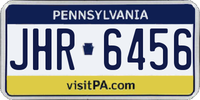 PA license plate JHR6456