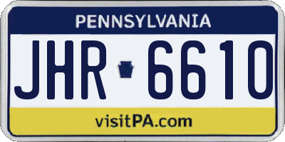 PA license plate JHR6610