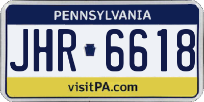 PA license plate JHR6618