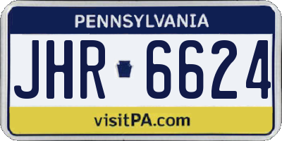 PA license plate JHR6624