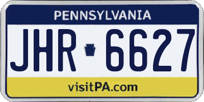 PA license plate JHR6627