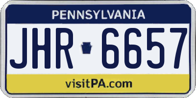PA license plate JHR6657