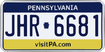 PA license plate JHR6681