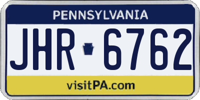 PA license plate JHR6762