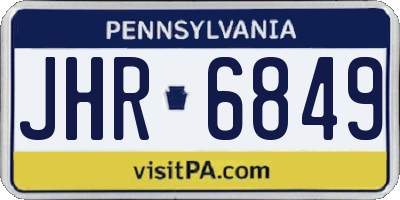 PA license plate JHR6849