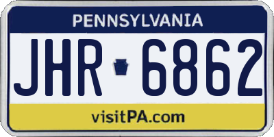 PA license plate JHR6862