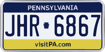 PA license plate JHR6867