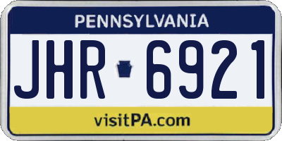 PA license plate JHR6921