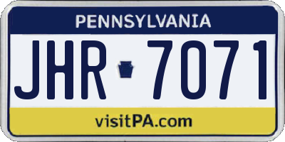 PA license plate JHR7071