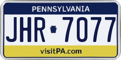 PA license plate JHR7077