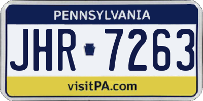 PA license plate JHR7263