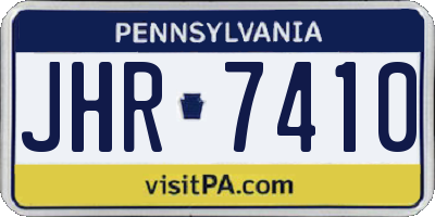 PA license plate JHR7410